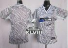 Nike Seattle Seahawks Blank Zebra Super Bowl XLVIII Women NFL Elite Jerse