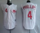 mlb cincinnati reds #4 phillips white[vest]