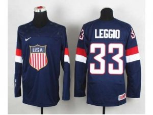 nhl jerseys USA #33 leggio blue(2014 world championship)