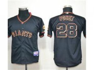 Youth MLB San Francisco Giants #28 Posey Black Jerseys