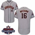 Astros #16 Brian McCann Grey Flexbase Authentic Collection 2017 World Series Champions Stitched MLB Jersey