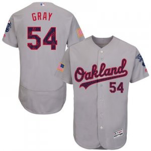 Mens Oakland Athletics #54 Sonny Gray Grey Stitched 2016 Fashion Stars & Stripes Flex Base Baseball Jersey