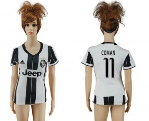 Womens Juventus #11 Coman Home Soccer Club Jersey