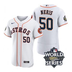 Astros #50 Hector Neris White Nike 2022 World Series Flexbase Jersey