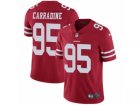 Mens Nike San Francisco 49ers #95 Cornellius Carradine Vapor Untouchable Limited Red Team Color NFL Jersey