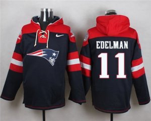 Nike New England Patriots #11 Julian Edelman Navy Blue Player Pullover Hoodie