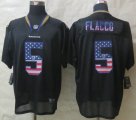 Nike Baltimore Ravens #5 Flacco Black Jerseys(Elite USA Flag Fashion)