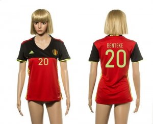 Women Belgium #20 Bentekc Red Home Soccer Country Jersey