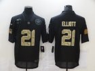 Nike Cowboys #21 Ezekiel Elliott Black Camo 2020 Salute To Service Limited Jersey