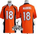 Nike Denver Broncos #18 Peyton Manning Orange Team Color Super Bowl XLVIII NFL Game Jersey