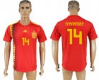 Spain 14 FERNANDEZ Home 2018 FIFA World Cup Thailand Soccer Jersey