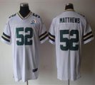 Nike Packers #52 Clay Matthews White With Hall of Fame 50th Patch NFL Elite Jersey