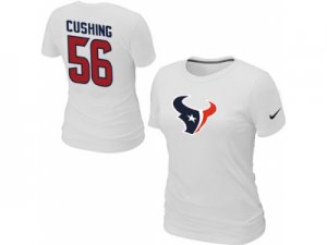 Women Nike Houston Texans #56 Cushing Name & Number White T-Shirt