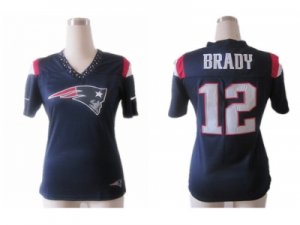 Nike Women New England Patriots #12 Tom Brady field flirt fashion blue jerseys(2012)