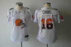 women nfl cleveland browns #16 cribbs white[2011 fem fan]