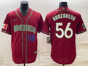 Mexico 56 Randy Arozarena Red Nike 2023 World Baseball Classic Jerseys