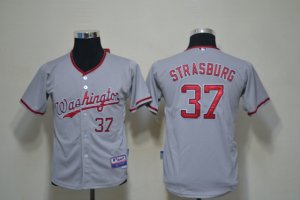 Youth Washington Nationals #37 Stephen Strasburg grey Jerseys