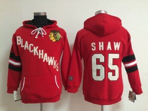 NHL Women Chicago Blackhawks #65 Andrew Shaw red jerseys(Logo Pullover Hoodie)