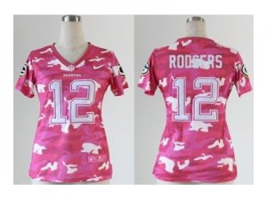 Nike women nfl jerseys green bay packers #12 rodgers pink[fashion camo]