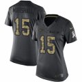 Women's Nike New York Jets #15 Brandon Marshall Limited Black 2016 Salute to Service NFL Jersey