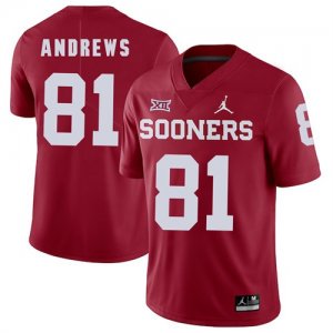 Oklahoma Sooners #81 Mark Andrews Red College Football Jersey