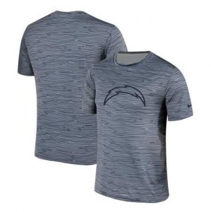 Men\'s Los Angeles Chargers Nike Gray Black Striped Logo Performance T-Shirt