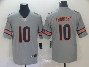 Nike Bears #10 Mitchell Trubisky Silver Inverted Legend Limited Jersey