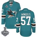 Mens Reebok San Jose Sharks #57 Tommy Wingels Premier Teal Green Home 2016 Stanley Cup Final Bound NHL Jersey