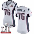 Womens Nike New England Patriots #76 Sebastian Vollmer Elite White Super Bowl LI 51 NFL Jersey