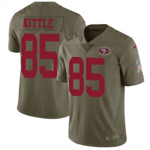 Nike 49ers #85 George Kittle Olive Salute To Service Limited Jersey