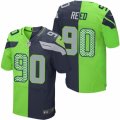 Mens Nike Seattle Seahawks #90 Jarran Reed Elite Team Green Two Tone NFL Jersey