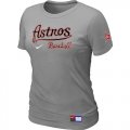 Women MLB Houston Astros L.Grey Nike Short Sleeve Practice T-Shirt