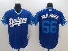 Dodgers #66 Yasiel Puig Wild Horse Royal 2018 Players Weekend Authentic Team Jersey