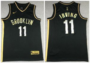 Nets #11 Kyrie Irving Black Gold 2021 Nike Swingman Jersey