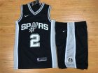 Spurs #2 Kawhi Leonard Black Nike Swingman Jersey(With Shorts)