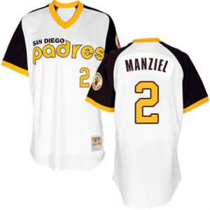 Men\'s Majestic San Diego Padres #2 Johnny Manziel Authentic White 1978 Turn Back The Clock MLB Jersey