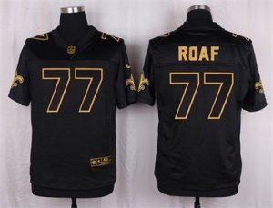 Nike New Orleans Saints #77 Willie Roaf Black Pro Line Gold Collection Jersey(Elite)