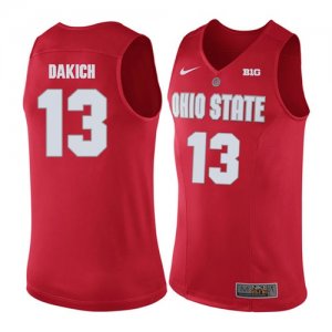 Ohio State Buckeyes #13 Andrew Dakich Red College Basketball Jerse