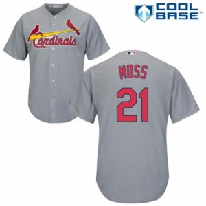 Mens Majestic St. Louis Cardinals #21 Brandon Moss Replica Grey Road Cool Base MLB Jersey