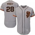 2016 Men San Francisco Giants #28 Buster Posey Majestic Gray Flexbase Authentic Collection Player Jersey