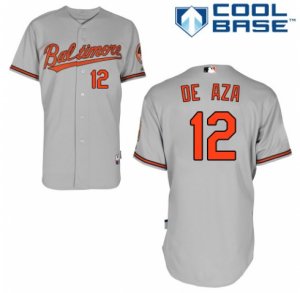 Men\'s Majestic Baltimore Orioles #12 Alejandro De Aza Replica Grey Road Cool Base MLB Jersey