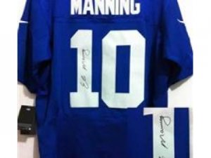 Nike NFL New York Giants #10 Eli Manning Blue Jerseys(Signed Elite)