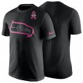 Seattle Seahawks Black Breast Cancer Awareness Team Travel Performance T-Shirt