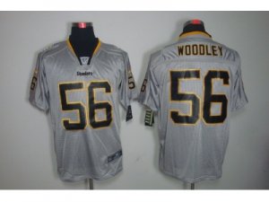 Nike NFL Pittsburgh Steelers #56 LaMarr Woodley Grey Jerseys(Lights Out Elite)