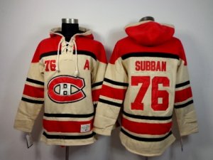 NHL montreal canadiens #76 PK Subban cream[pullover hooded sweatshirt]