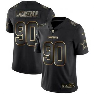 Nike Cowboys #90 DeMarcus Lawrence Black Gold Vapor Untouchable Limited