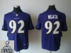 2013 Super Bowl XLVII NEW Baltimore Ravens 92 Haloti Ngata Purple Jerseys (Limited)