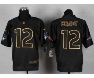 Nike jerseys new england patriots #12 brady black[Elite gold lettering fashion]