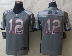 Youth 2014 New Nike New England Patriots #12 Brady grey Jerseys(Drift Fashion)