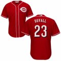 Mens Majestic Cincinnati Reds #23 Adam Duvall Replica Red Alternate Cool Base MLB Jersey